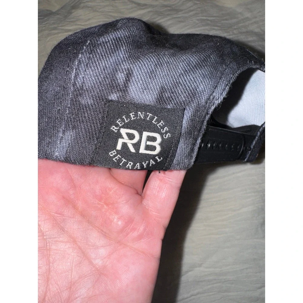 Relentless Betrayal sink or swim‎ black gray tie dye trucker hat black bill